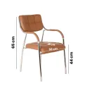 SILLA MILOS CUERINA BEIGE CON ESTRUCTURA CROMADA
