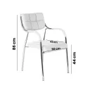 SILLA MILOS EN CUERINA BLANCA CON ESTRUCTURA CROMADA
