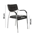 SILLAS MILOS CUERINA NEGRA ESTRUCTURA CROMADA