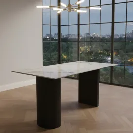 MESA  COMEDOR NAYEON PORCELANATO BLANCO