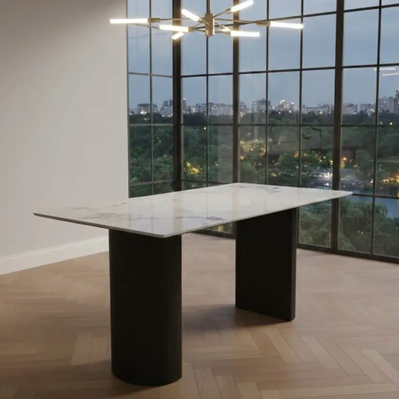 MESA  COMEDOR NAYEON PORCELANATO BLANCO