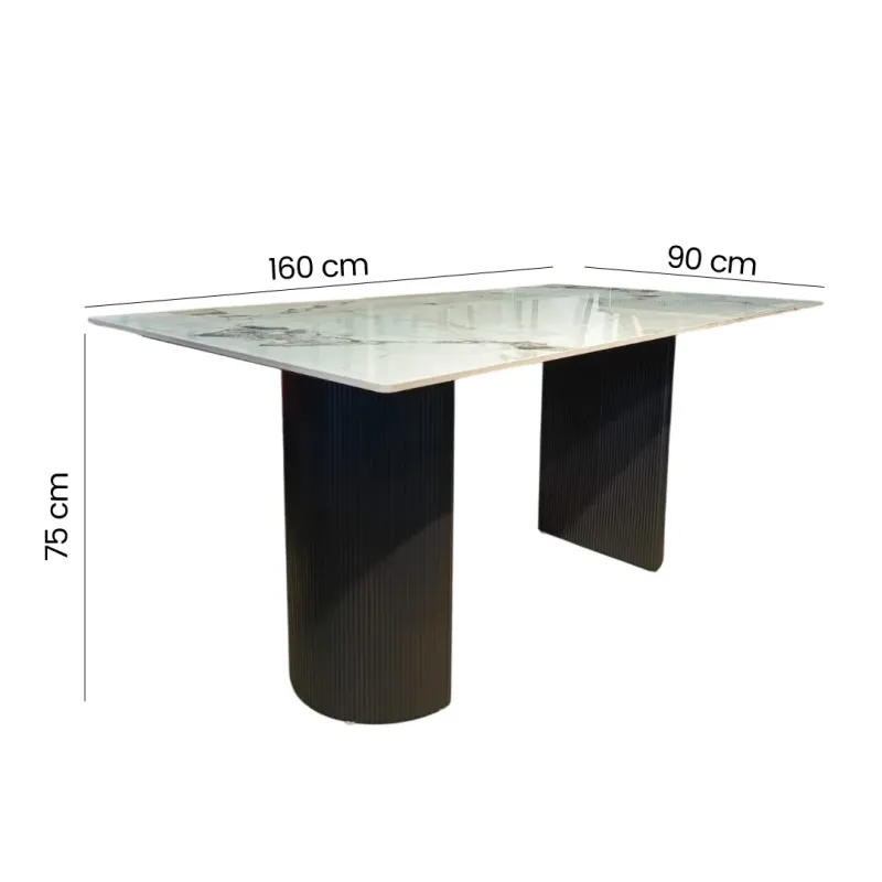 MESA  COMEDOR NAYEON PORCELANATO BLANCO