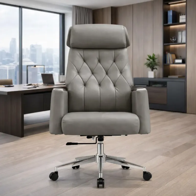 SILLA KATERIN CUERO SINTETICO COLOR GRIS