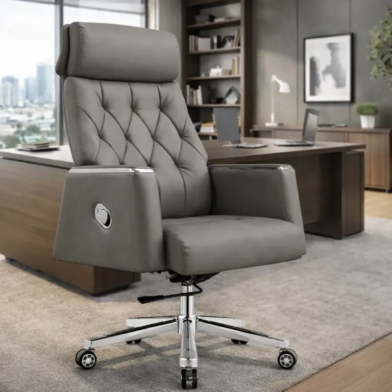 SILLA KATERIN CUERO SINTETICO COLOR GRIS