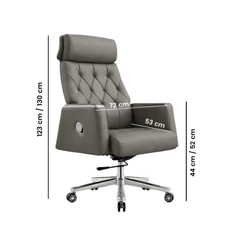 SILLA KATERIN CUERO SINTETICO COLOR GRIS