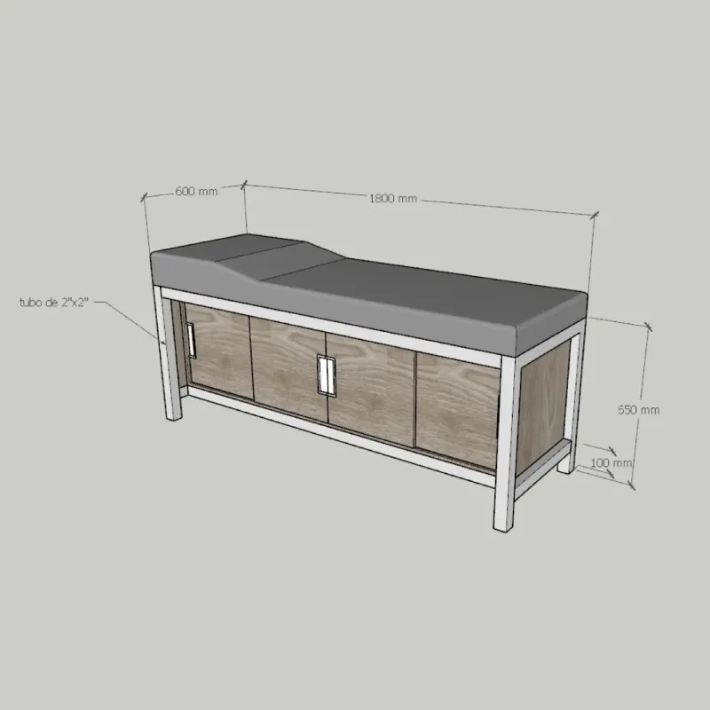 CHAILON MEDICO 180CM METAL MADERA