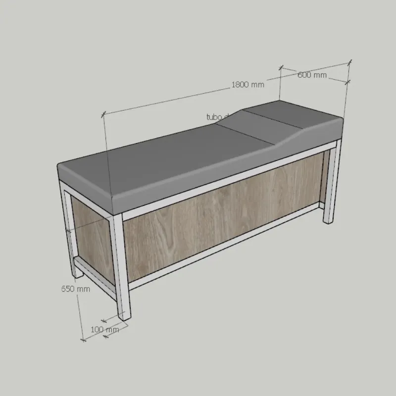 CHAILON MEDICO 180CM METAL MADERA