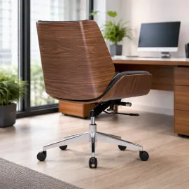 MONACO BAJO EN TAPIZ DE CUERINA NEGRA CON ESPALDAR CAFE 2