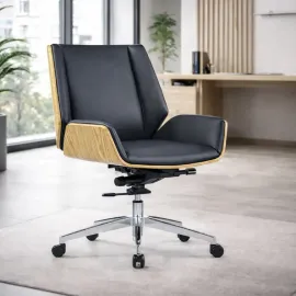 SILLON MONACO BAJO EN TAPIZ DE CUERINA NEGRA CON ESPALDAR DUNA