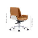 SILLON  MONACO BAJO EN TAPIZ DE CUERINA NARANJA CON ESPALDAR BLANCO