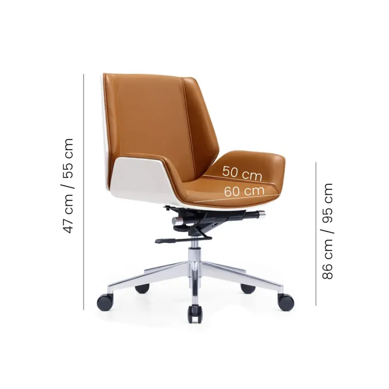 SILLON  MONACO BAJO EN TAPIZ DE CUERINA NARANJA CON ESPALDAR BLANCO