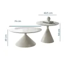 MESA CENTRO MINA  MARMOLEADA BLANCA