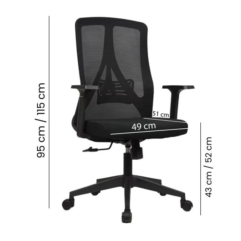 SILLA OFICINA RAFAELA COLOR NEGRO