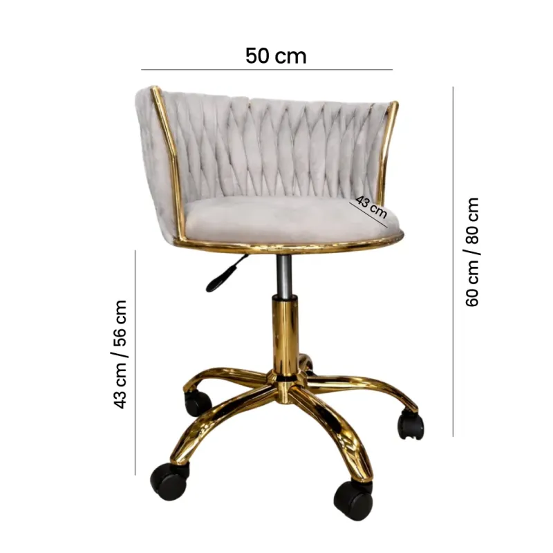 SILLA ROSE TELA VELVET GRIS