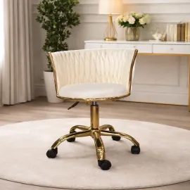 SILLA ROSE TELA  VELVET BLANCO PERLADO