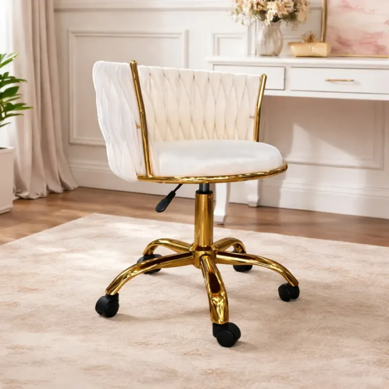 SILLA ROSE TELA  VELVET BLANCO PERLADO