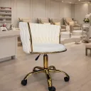 SILLA ROSE TELA  VELVET BLANCO PERLADO