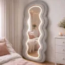 ESPEJO BELEN 170CM TAPIZ GRIS LUZ LED