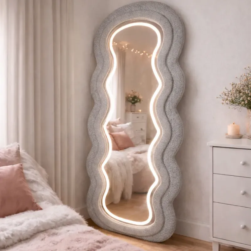 ESPEJO BELEN 170CM TAPIZ GRIS LUZ LED