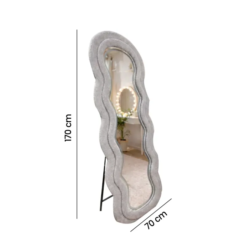 ESPEJO BELEN 170CM TAPIZ GRIS LUZ LED