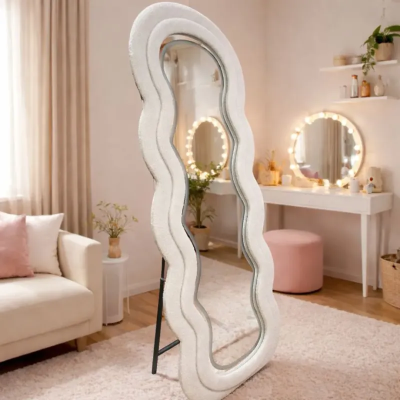 ESPEJO BELEN 170CM TAPIZ BLANCO LUZ LED