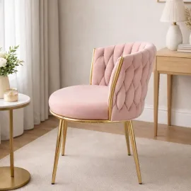 SILLA ESTEFANO TELA VELVET PINK