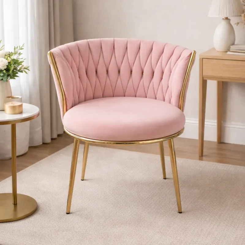 SILLA ESTEFANO TELA VELVET PINK