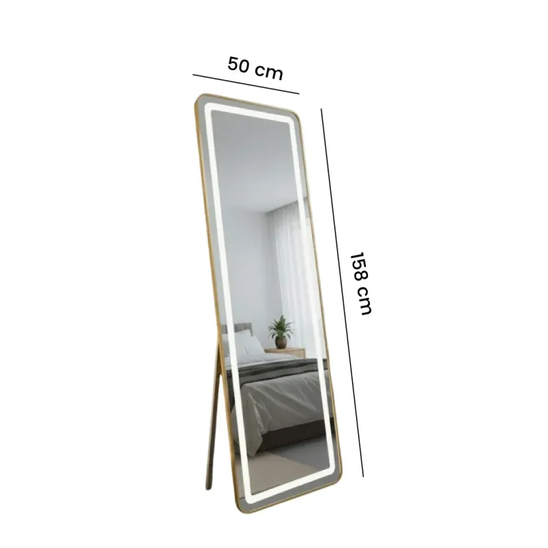 ESPEJO RECTO ANDREA 158CM LUZ LED