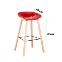 SILLA BAR GINGER ROJO SOPORTE MADERADO