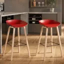 SILLA BAR GINGER ROJO SOPORTE MADERADO
