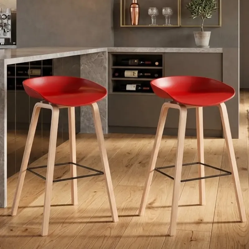 SILLA BAR GINGER ROJO SOPORTE MADERADO