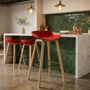 SILLA BAR GINGER ROJO SOPORTE MADERADO