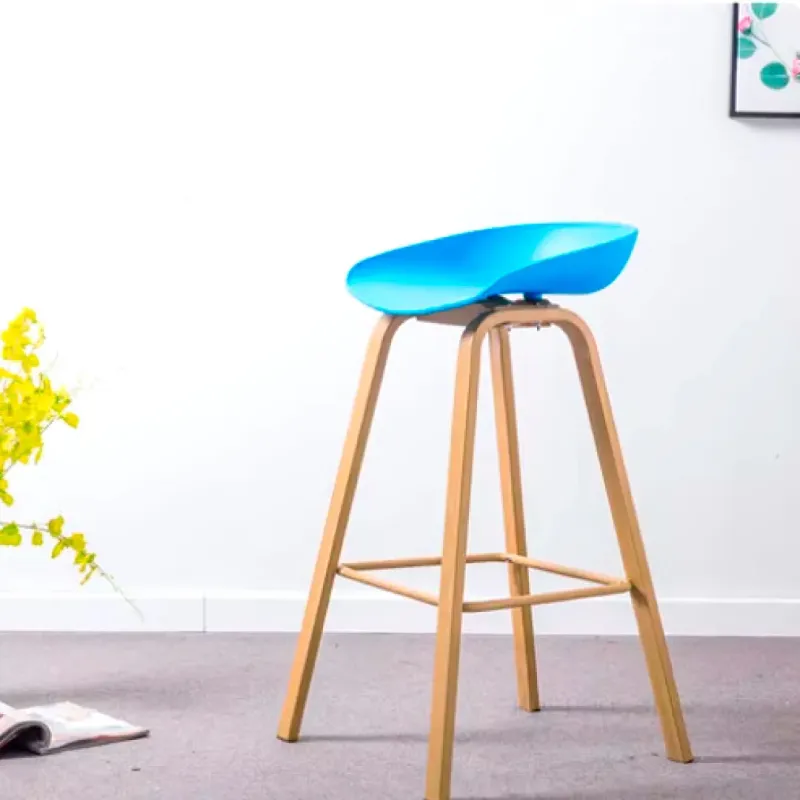 SILLA BAR GINGER COLOR AZUL SOPORTE MADERADA