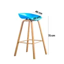SILLA BAR GINGER COLOR AZUL SOPORTE MADERADA