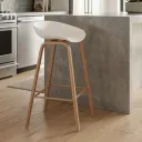SILLA BAR GINGER COLOR BLANCO SOPORTE MADERA