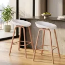 SILLA BAR GINGER COLOR BLANCO SOPORTE MADERA