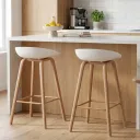 SILLA BAR GINGER COLOR BLANCO SOPORTE MADERA