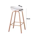 SILLA BAR GINGER COLOR BLANCO SOPORTE MADERA