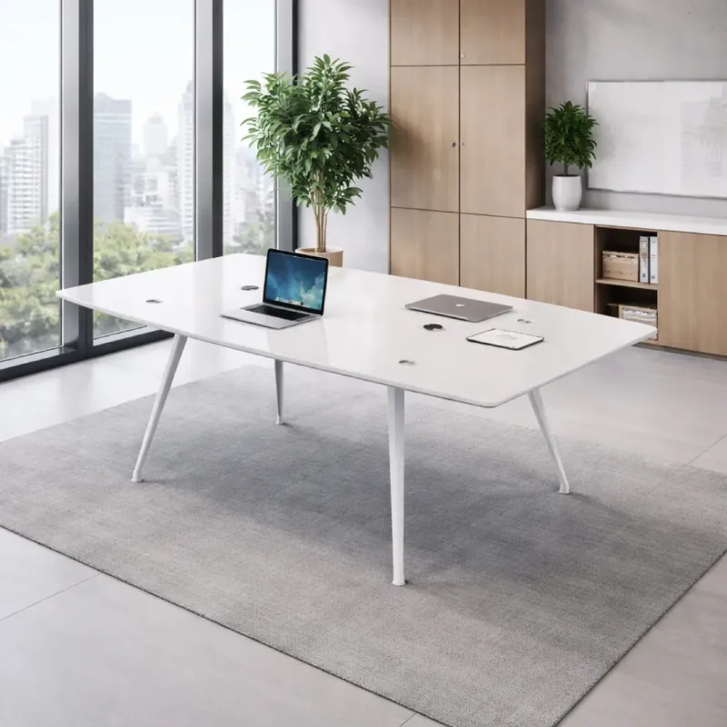 MESA REUNION XIMENA VIDRIO COLOR BLANCO