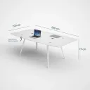 MESA REUNION XIMENA VIDRIO COLOR BLANCO