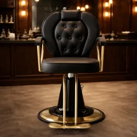 SILLA PELUQUERO VIENA COLOR NEGRO