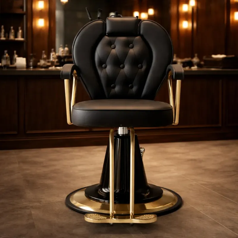 SILLA PELUQUERO VIENA COLOR NEGRO