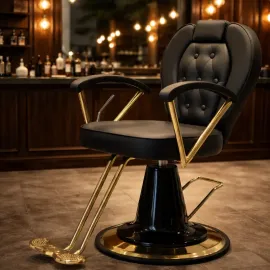 SILLA PELUQUERO VIENA COLOR NEGRO