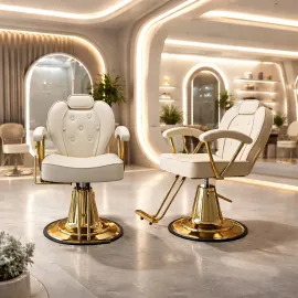 SILLA PELUQUERO VIENA COLOR BEIGE