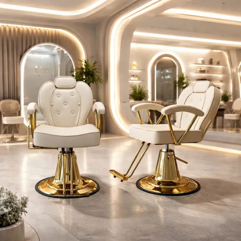 SILLA PELUQUERO VIENA COLOR BEIGE