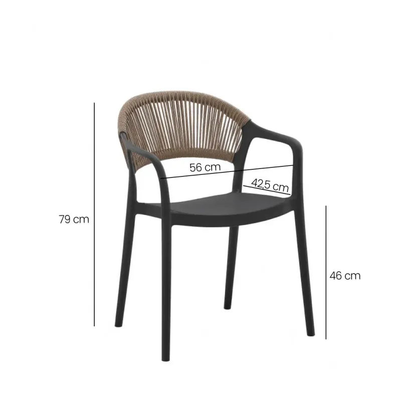 SILLA FIJA YULIET COLOR  NEGRO