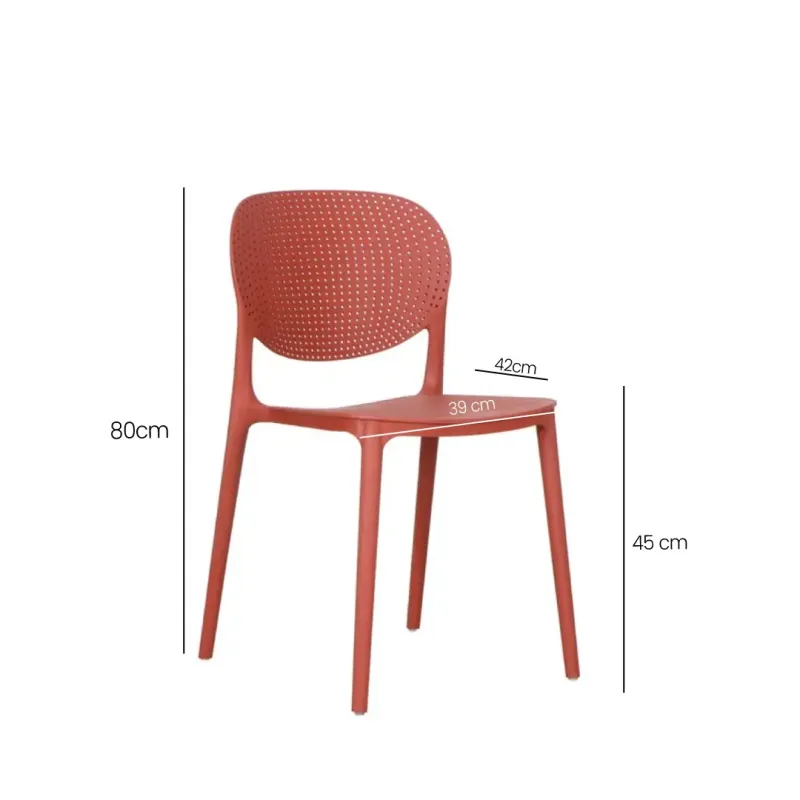 SILLA FIJA DASHA COLOR ROJA