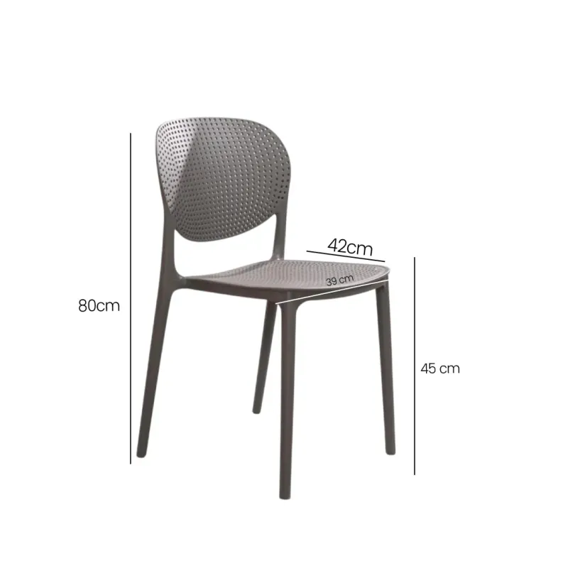 SILLA FIJA DASHA COLOR GRIS