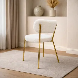 SILLA FIJA JENNY  COLOR BLANCA CON BASE DORADA 2