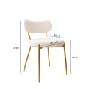 SILLA FIJA JENNY  COLOR BLANCA CON BASE DORADA
